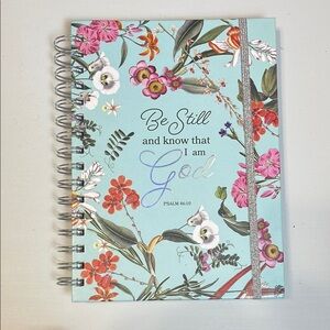 NWOT Floral Spiral Notebook Inspirational Quote” Be Still and Know” Journal